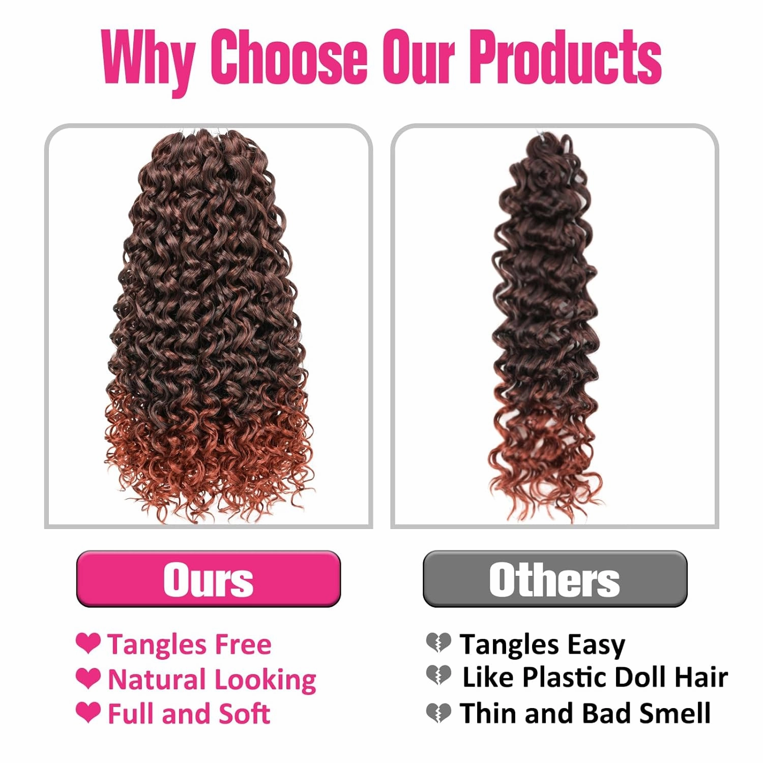 Unionbeauty 8 Pack GoGo Curl Beach Curl Deep Twist Curly Crochet Hair - Ocean Wave 18 Inch Synthetic Hair Extension with Ombre Ginger Color for Black Women - T350#