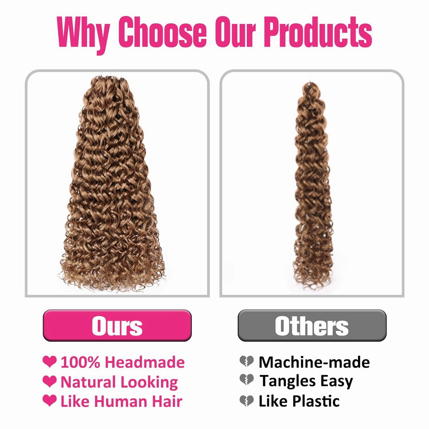 Unionbeauty GoGo Curl Crochet Hair 18 Inch Ocean Wave 8 Packs Water Wave Bohemian Beach Curl Braids Synthetic Curly Braiding Hair for Woman 27#