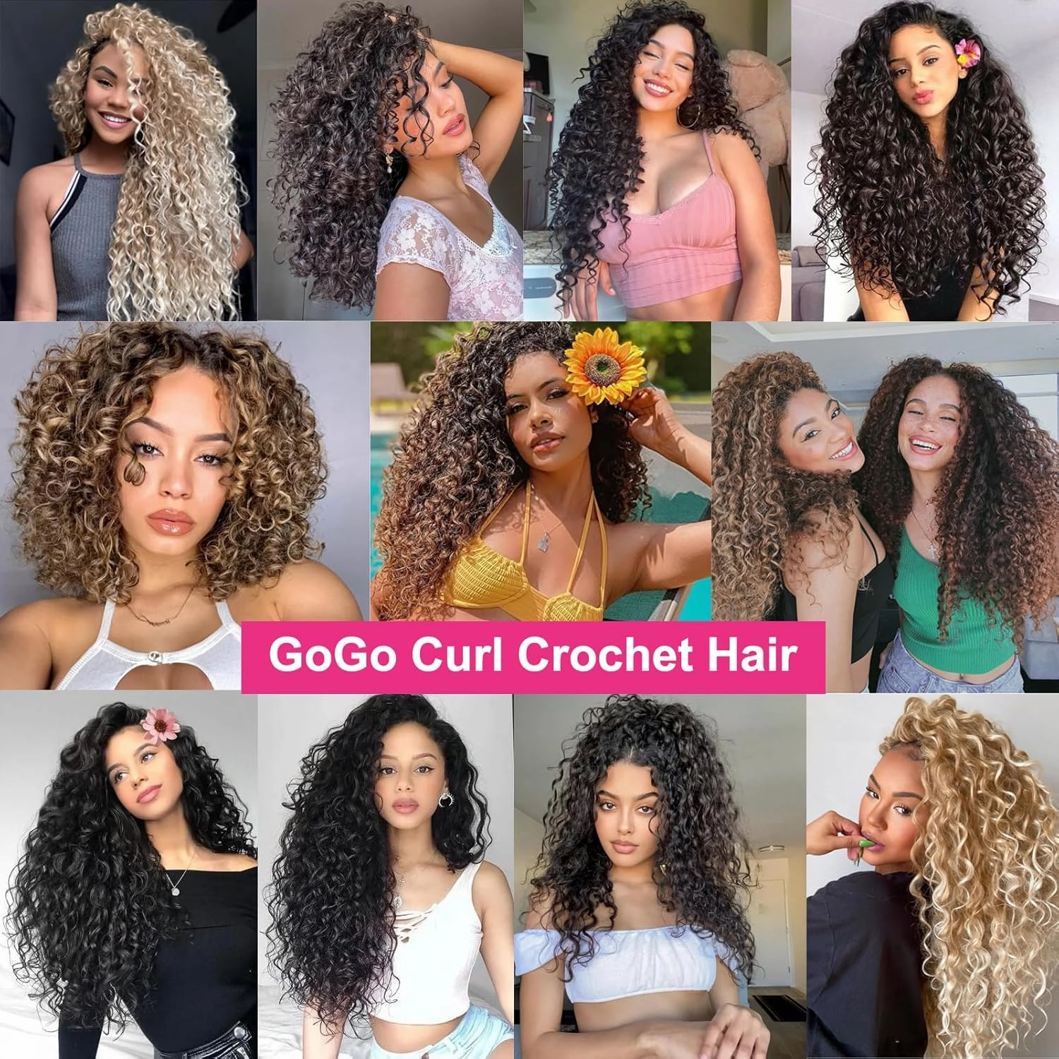 Unionbeauty GoGo Curl Crochet Hair 18 Inch Ocean Wave 8 Packs Water Wave Bohemian Beach Curl Braids Synthetic Curly Braiding Hair for Woman 27#