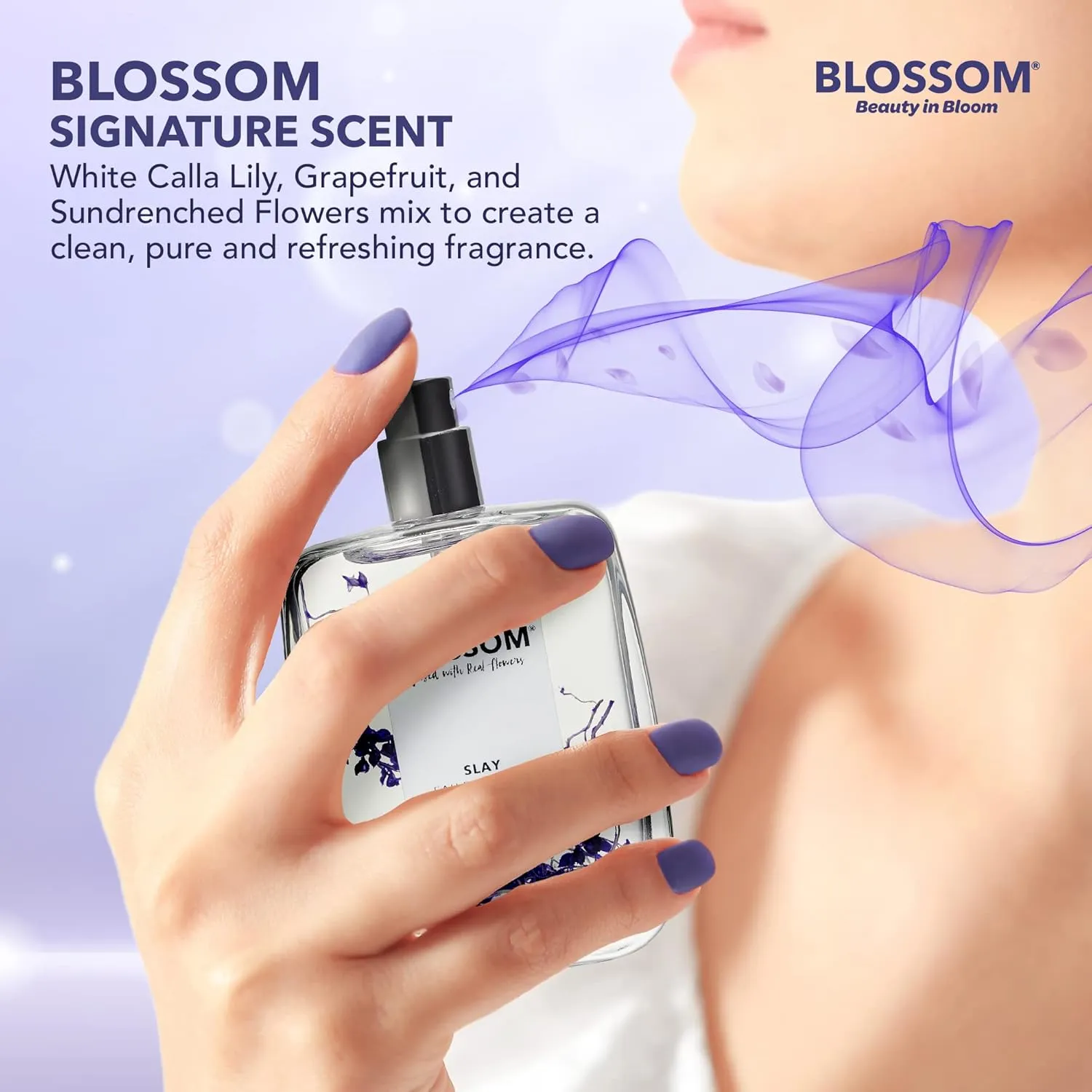 Unisex Eau De Parfum Spray Perfume for Women, TikTok Perfume Fragrance, Infused with Real Flowers, Made in USA, 1.7oz (White Calla Lily, Grapefruit, Sundrenched Flowers), Slay