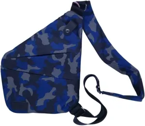 Unisex Safely Smell Proof Cross Body Bag, Ripstop, Medium - Urban Commuters, Festival-Goers - Blue Camo