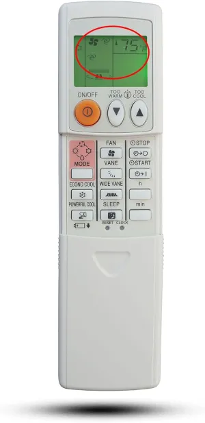 Universal Replacement Remote Control for All Mitsubishi Air Conditioner (Fahrenheit)
