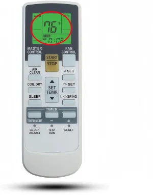 Universal Replacement Remote Control for Fujitsu AC Air Conditioner (Fahrenheit and Backlight)