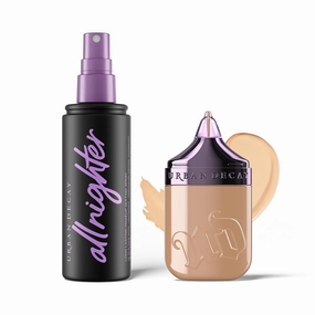 Urban Decay Waterproof Natural Matte Foundation & Setting Spray Bundle - Face Bond Foundation (05 Fair Neutral) Medium Coverage - All Nighter Waterproof Setting Spray (4 Fl Oz) for Smudge-Proof Makeup