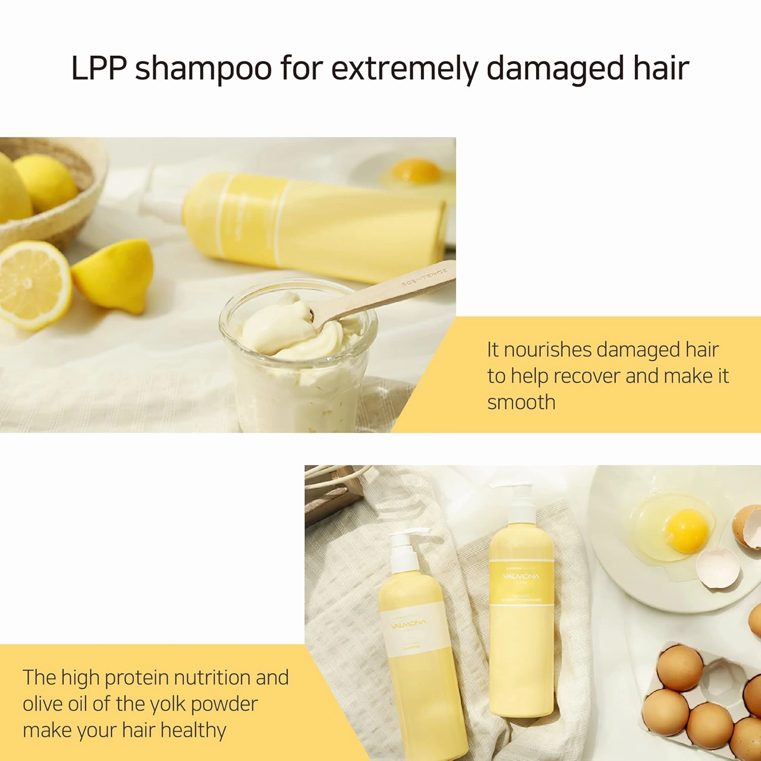 Valmona Egg Deep Nutrition Conditioner 16.23 Fl oz Good For Dry And Damage Hair Contains honey olive oil