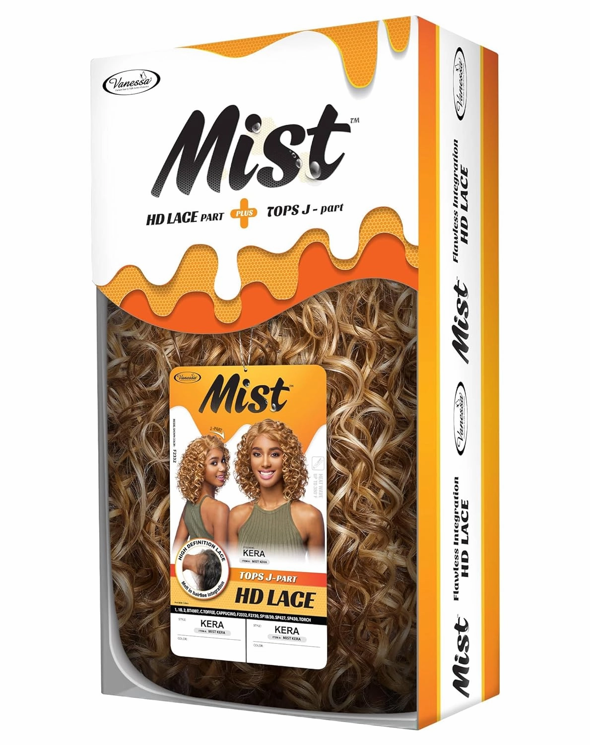 Vanessa Mist Fashion Medium Length Curly Hair Style HD Lace Synthetic Wigs - MIST KERA (BT4007)