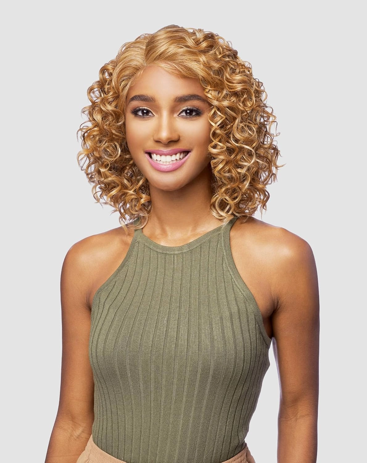Vanessa Mist Fashion Medium Length Curly Hair Style HD Lace Synthetic Wigs - MIST KERA (BT4007)