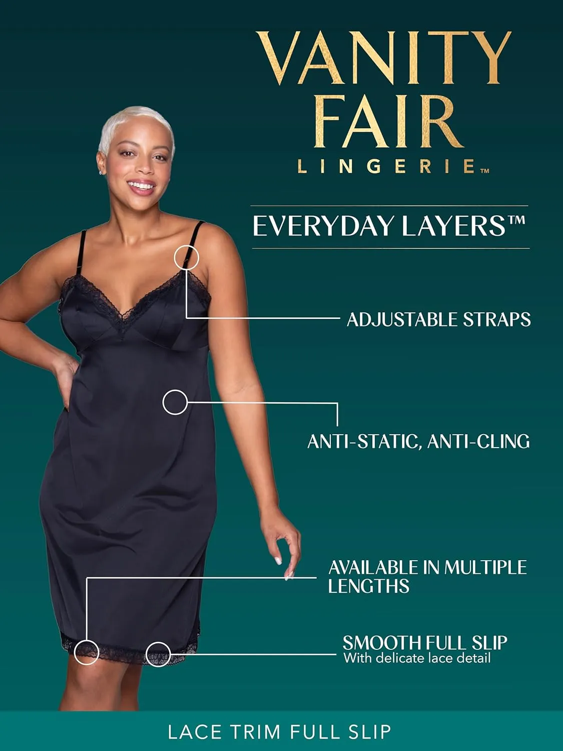 Vanity Fair Women's Anti-Static Nylon Full Slips for Under Dresses (S-5XL)