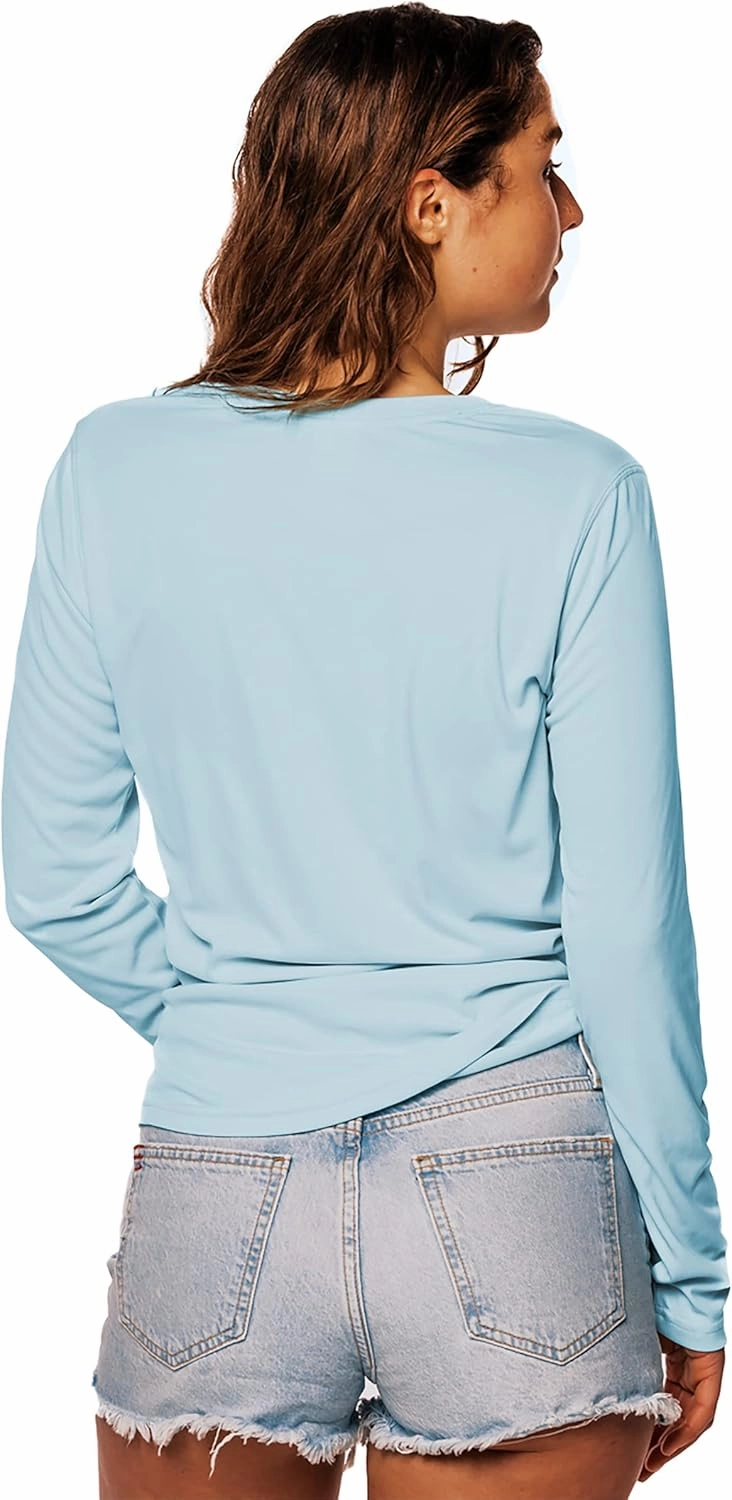 Vapor Apparel Women's Repreve UPF 50  UV Sun Protection Long Sleeve Performance T-Shirt for Outdoor Lifestyle & Sports