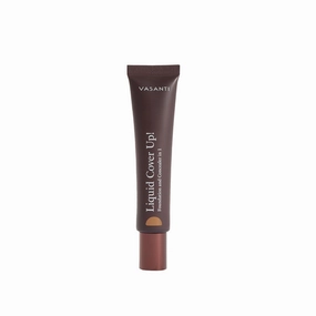 VASANTI Oil-Free Foundation & Concealer in 1 - Liquid Cover-Up (V2) - Full Matte Coverage Long Lasting Paraben-Free Vegan Friendly Makeup