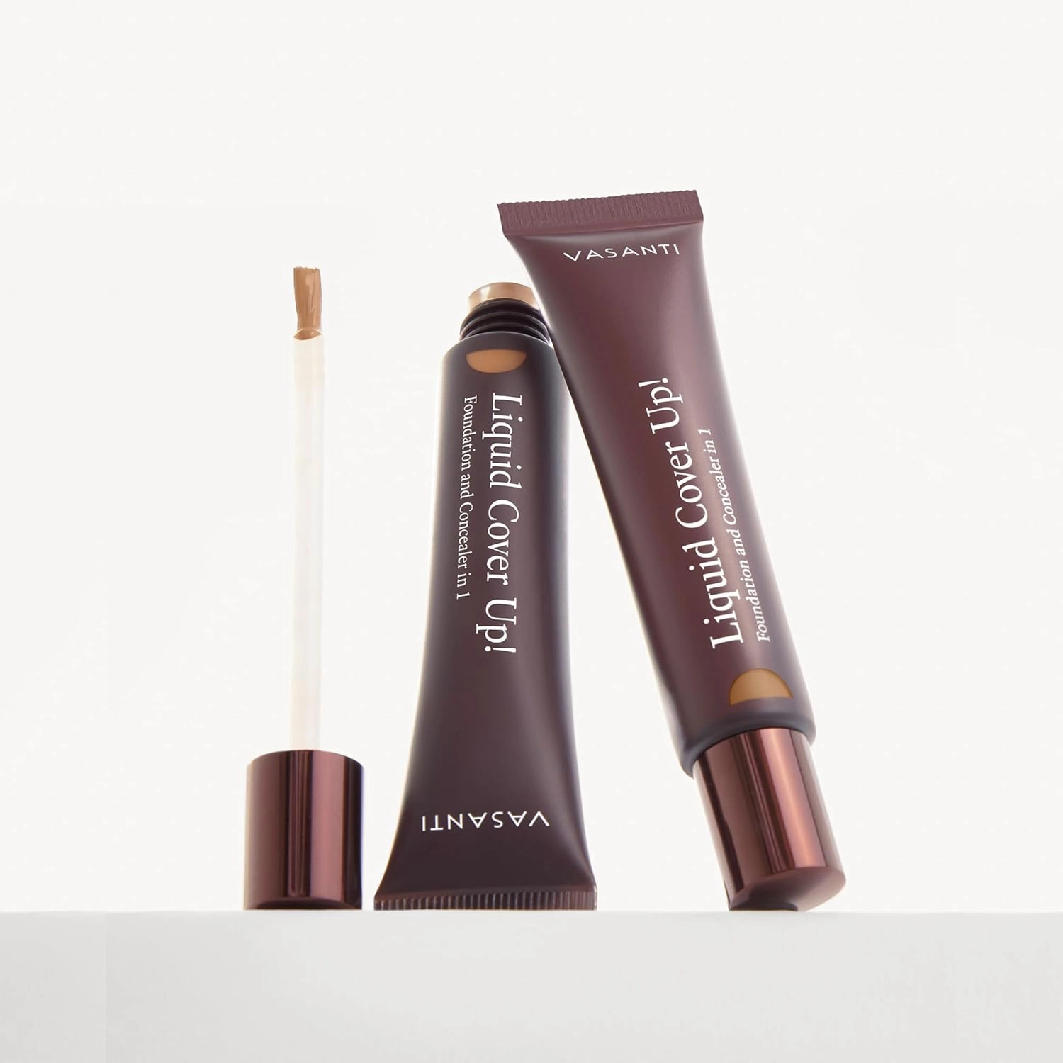 VASANTI Oil-Free Foundation & Concealer in 1 - Liquid Cover-Up (V2) - Full Matte Coverage Long Lasting Paraben-Free Vegan Friendly Makeup