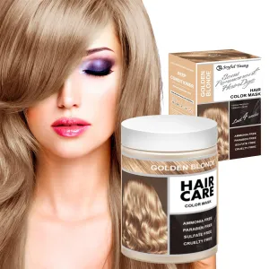 Vegan Semi-Permanent Hair Color Mask – Ammonia-Free, Paraben & Sulfate-Free Hair Dye & Depositing Conditioner, Plant-Based Formula, Long-Lasting Color in Minutes, 300ml (GOLDEN BLONDE)