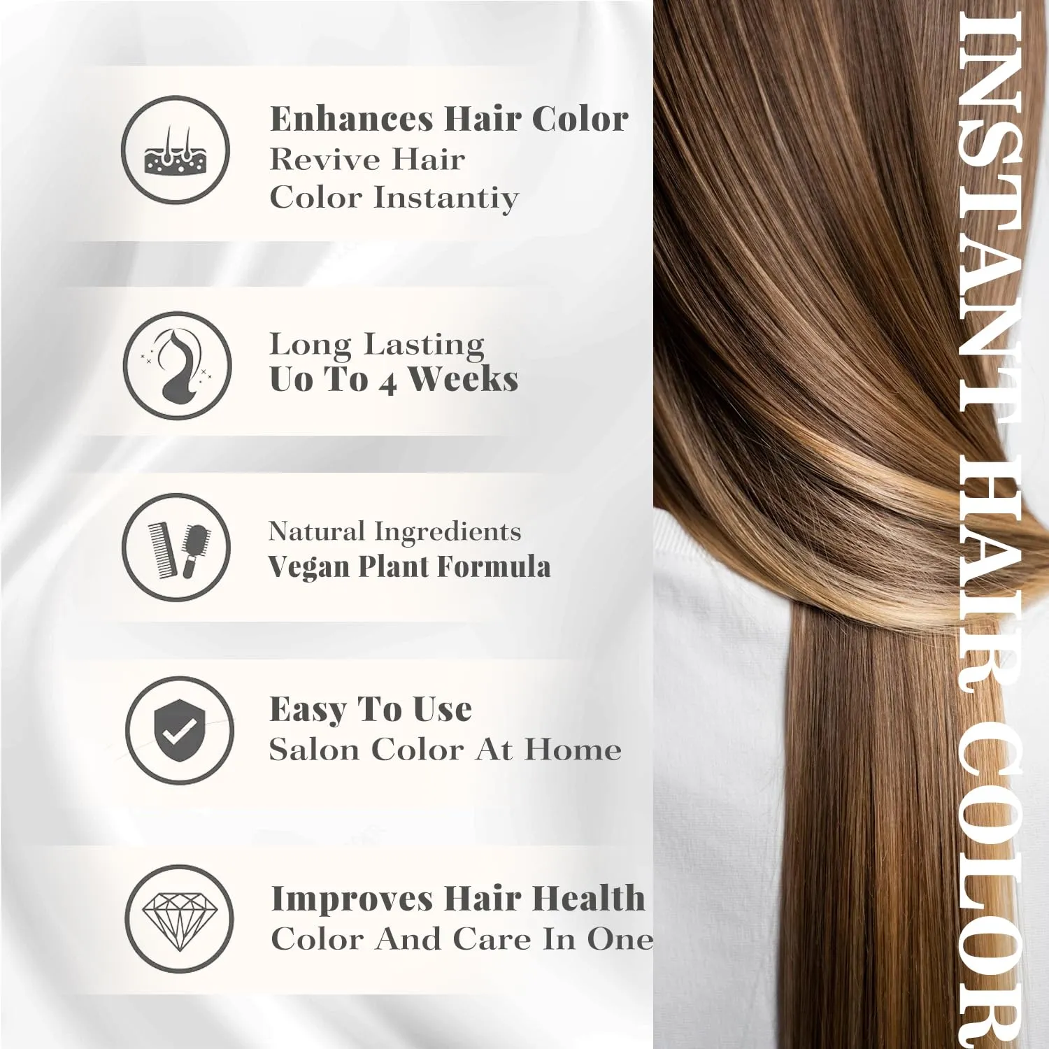 Vegan Semi-Permanent Hair Color Mask – Ammonia-Free, Paraben & Sulfate-Free Hair Dye & Depositing Conditioner, Plant-Based Formula, Long-Lasting Color in Minutes, 300ml (GOLDEN BLONDE)