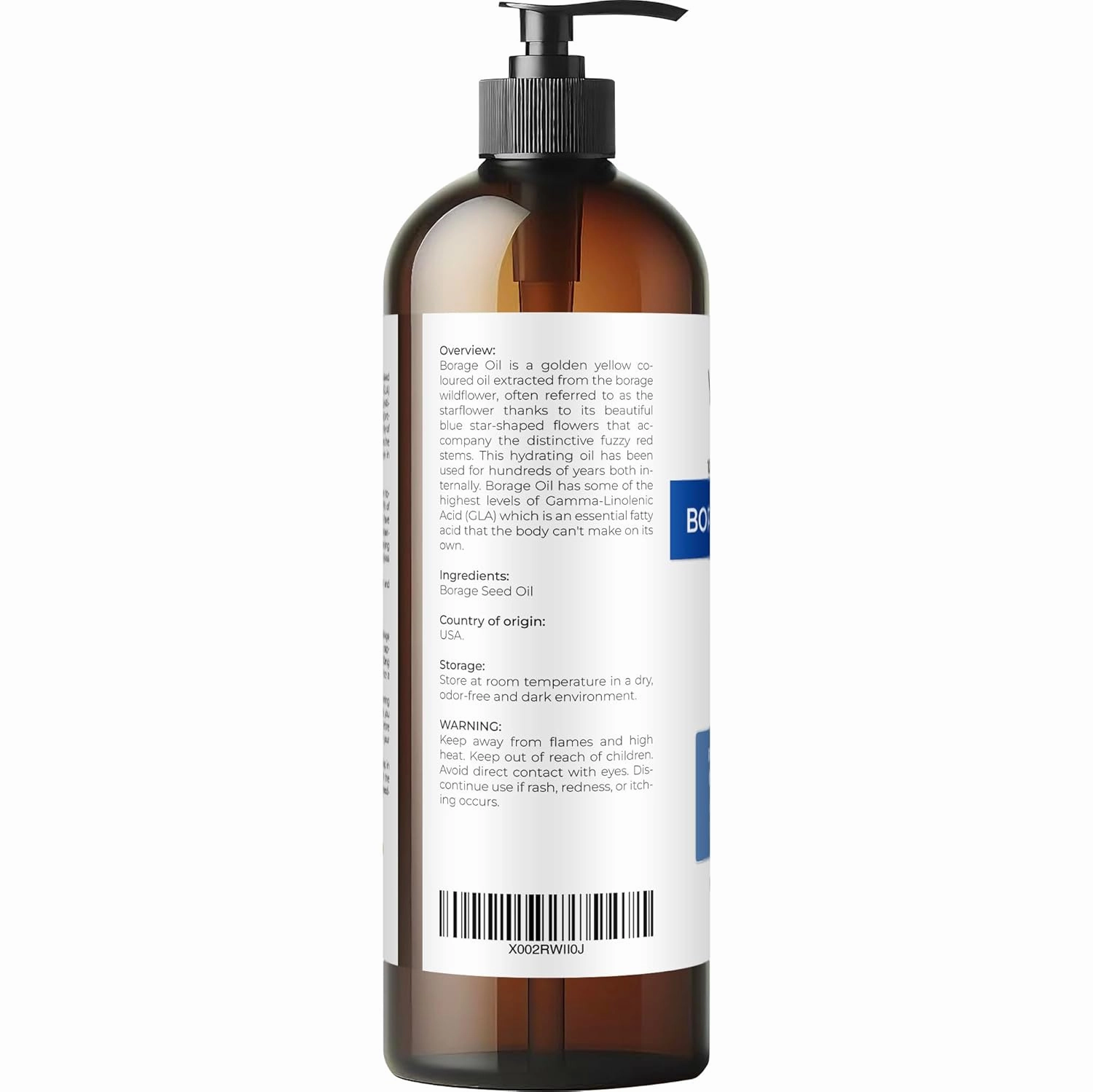 velona Borage Seed Oil 16 Fl Oz | 100% Pure and Natural Carrier Oil | Refined, Expeller pressed | Skin, Face, Body, Hair Care | Use Today - Enjoy Results