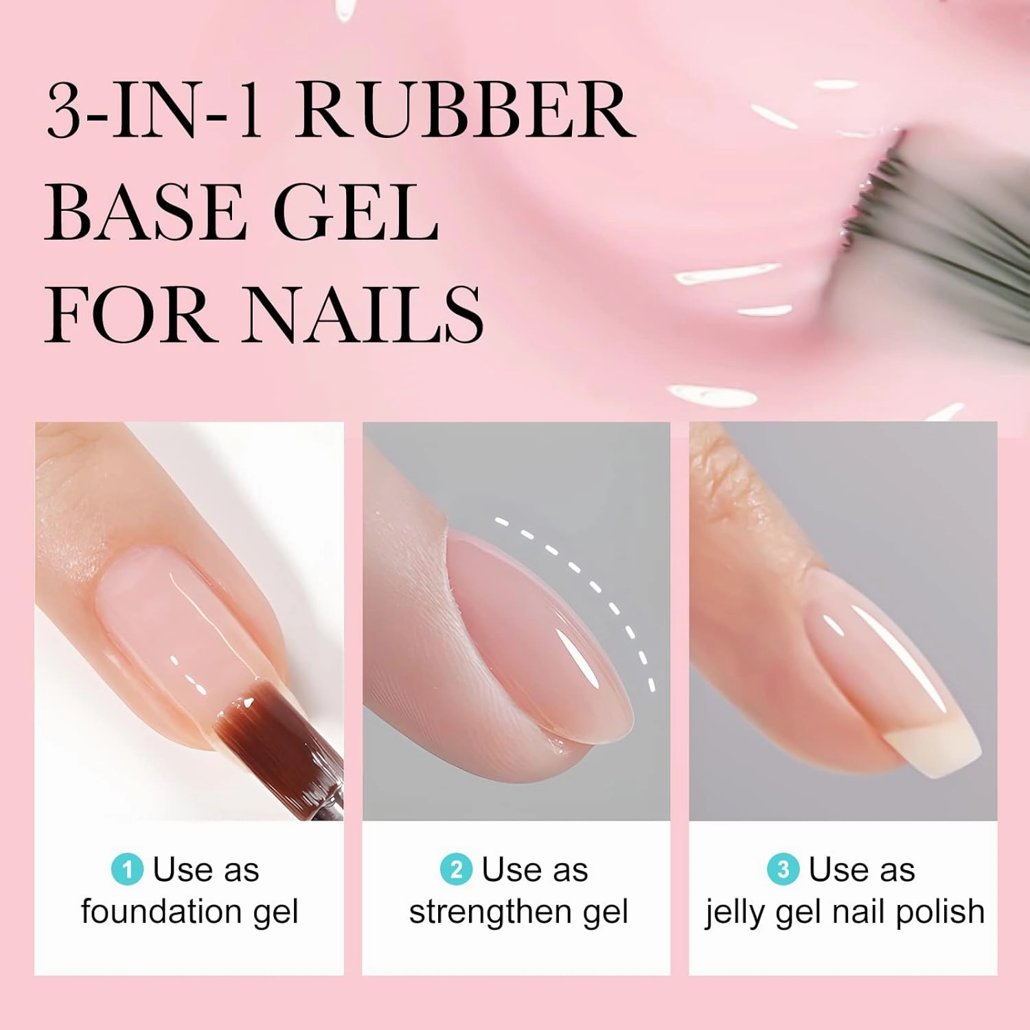 VENALISA 3 in 1 Rubber Base Gel For Nails, 12 Colors Jelly Gel Nail Polish Set Nude Pink Neutral Transparent Milky White Sheer Pink Gel Polish Strengthener Kit