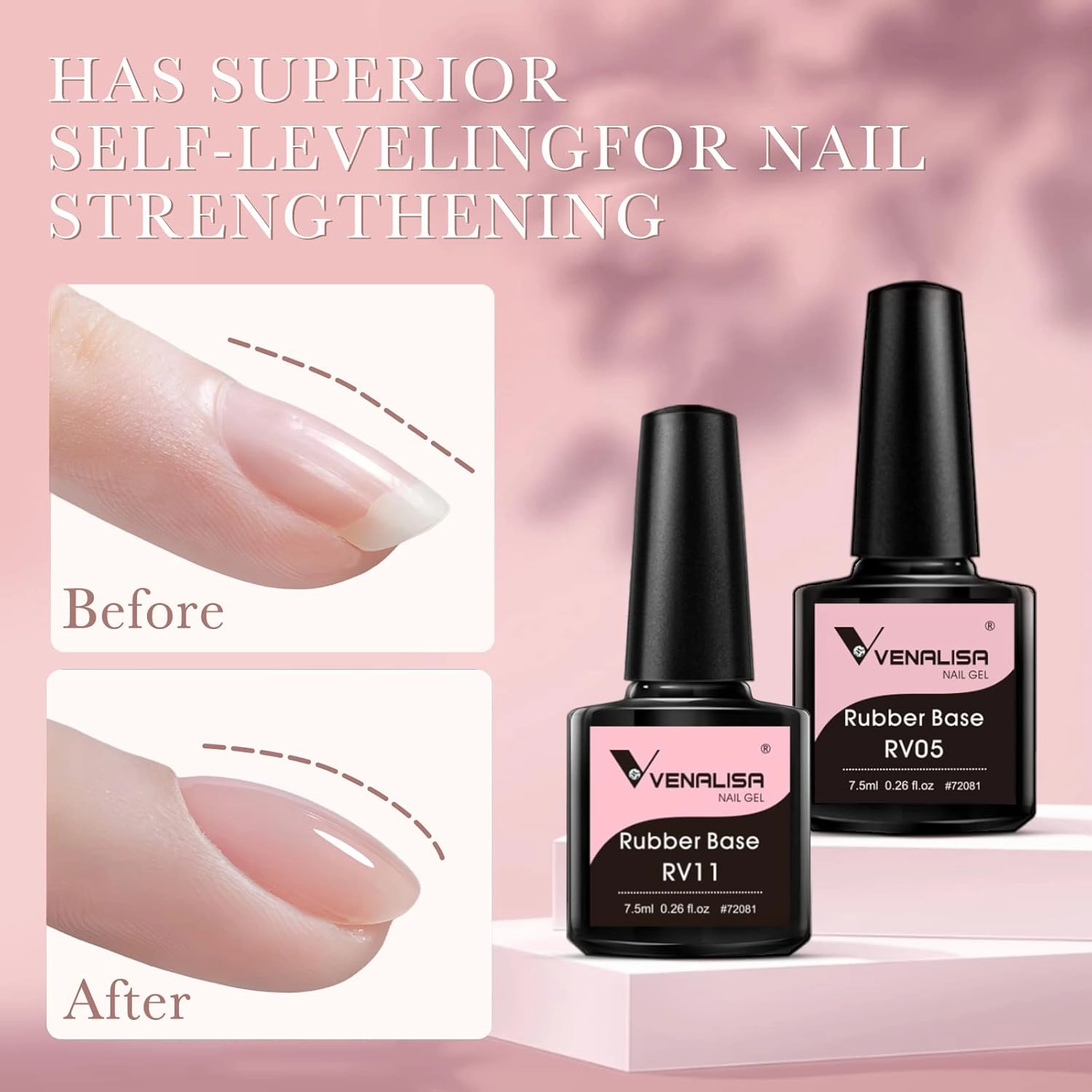 VENALISA 3 in 1 Rubber Base Gel For Nails, 12 Colors Jelly Gel Nail Polish Set Nude Pink Neutral Transparent Milky White Sheer Pink Gel Polish Strengthener Kit