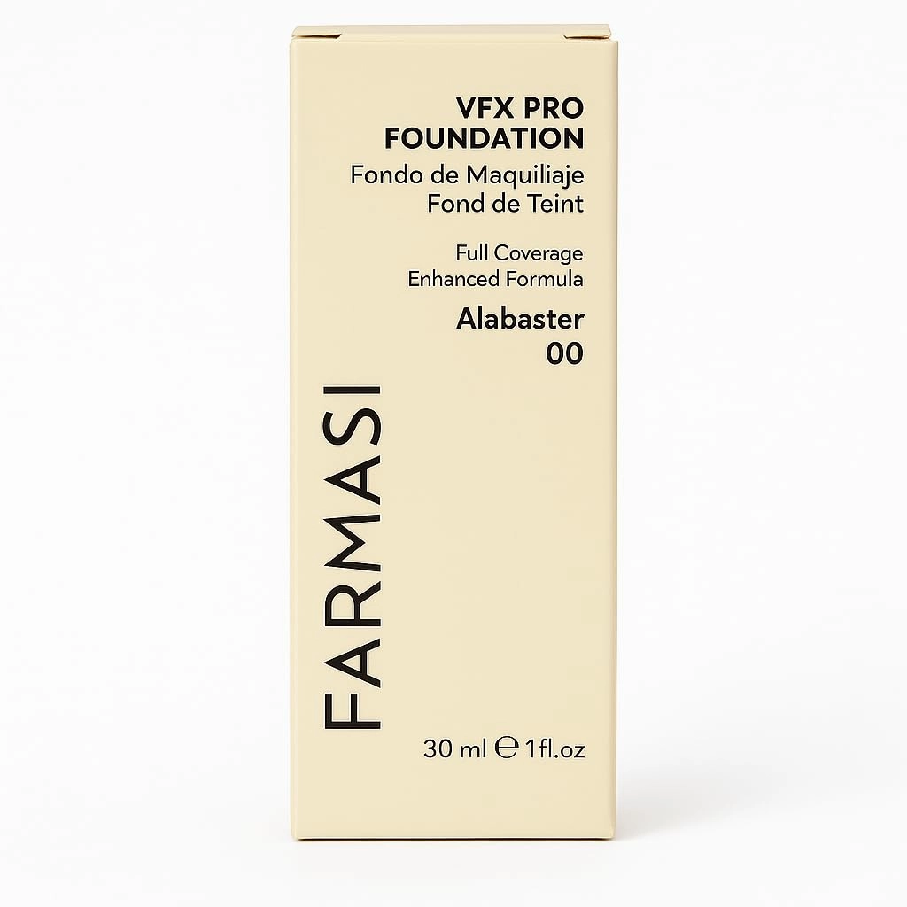 VFX Pro Camera Ready Foundation, Alabaster 00 Neutral, Full Coverage, Oil-Free, Matte Finish, 1 fl oz