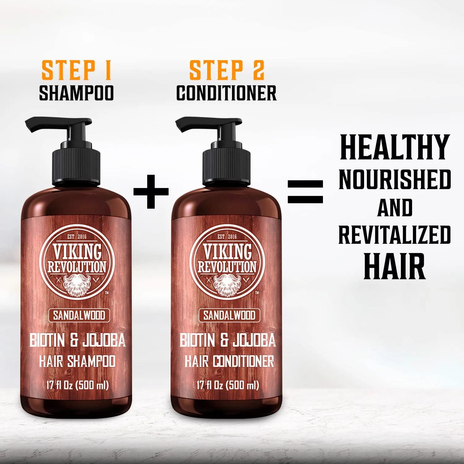Viking Revolution Sandalwood Conditioner with Biotin and Jojoba Oil - Mens Conditioner Natural Hair Conditioner for Men with Vitamin B5 (17 Oz)