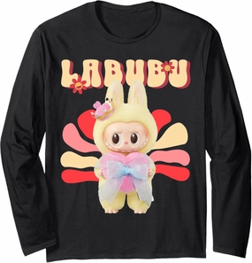 Vintage Cute Labubu Lover The Monsters Pink Women Girl Kids Long Sleeve T-Shirt