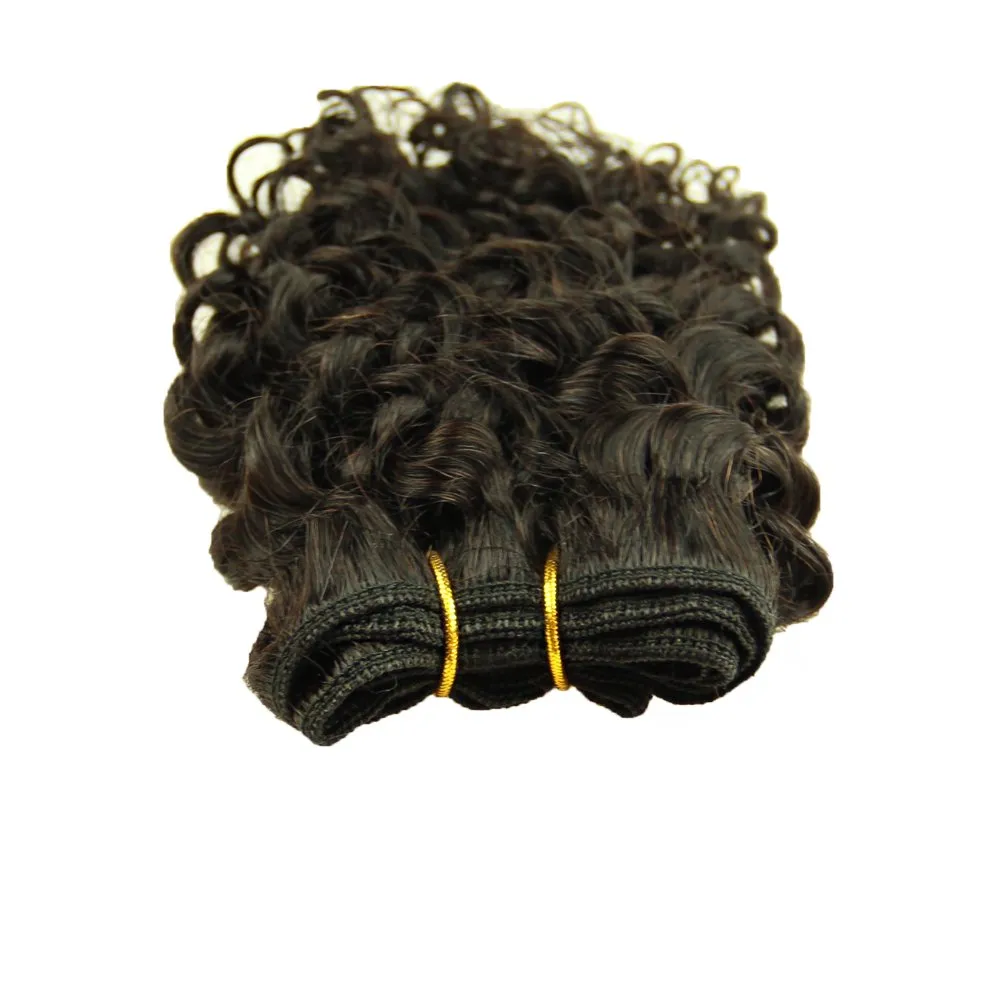 VIOLET Hair 8 Inch Brazilian Deep Curly Weave Hair Short Human Hair 6 Bundles With Closure 100% Unprocessed Human Hair Extensions Black Color Hair Bundles (curly 8 inch, 1B#)