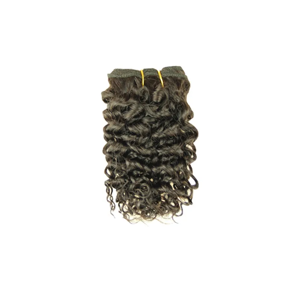 VIOLET Hair 8 Inch Brazilian Deep Curly Weave Hair Short Human Hair 6 Bundles With Closure 100% Unprocessed Human Hair Extensions Black Color Hair Bundles (curly 8 inch, 1B#)