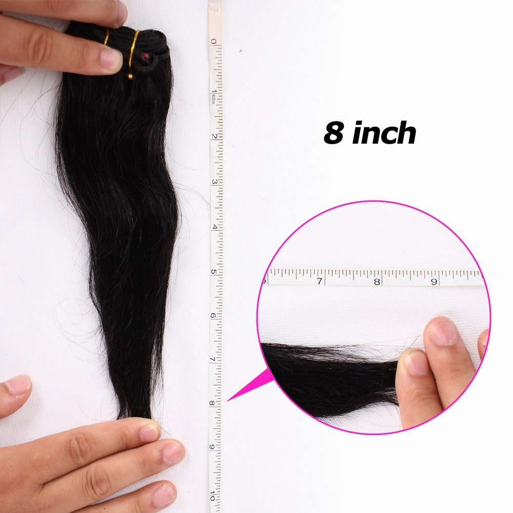 VIOLET Hair Beauty Short Brazilian Virgin Hair Body Wave 6Pcs Bundles With Closure 8inch Bob Weave Human Hair With Closure Short Hair Extensions Natural Black (8 Inch (Pack of 6), 1B)