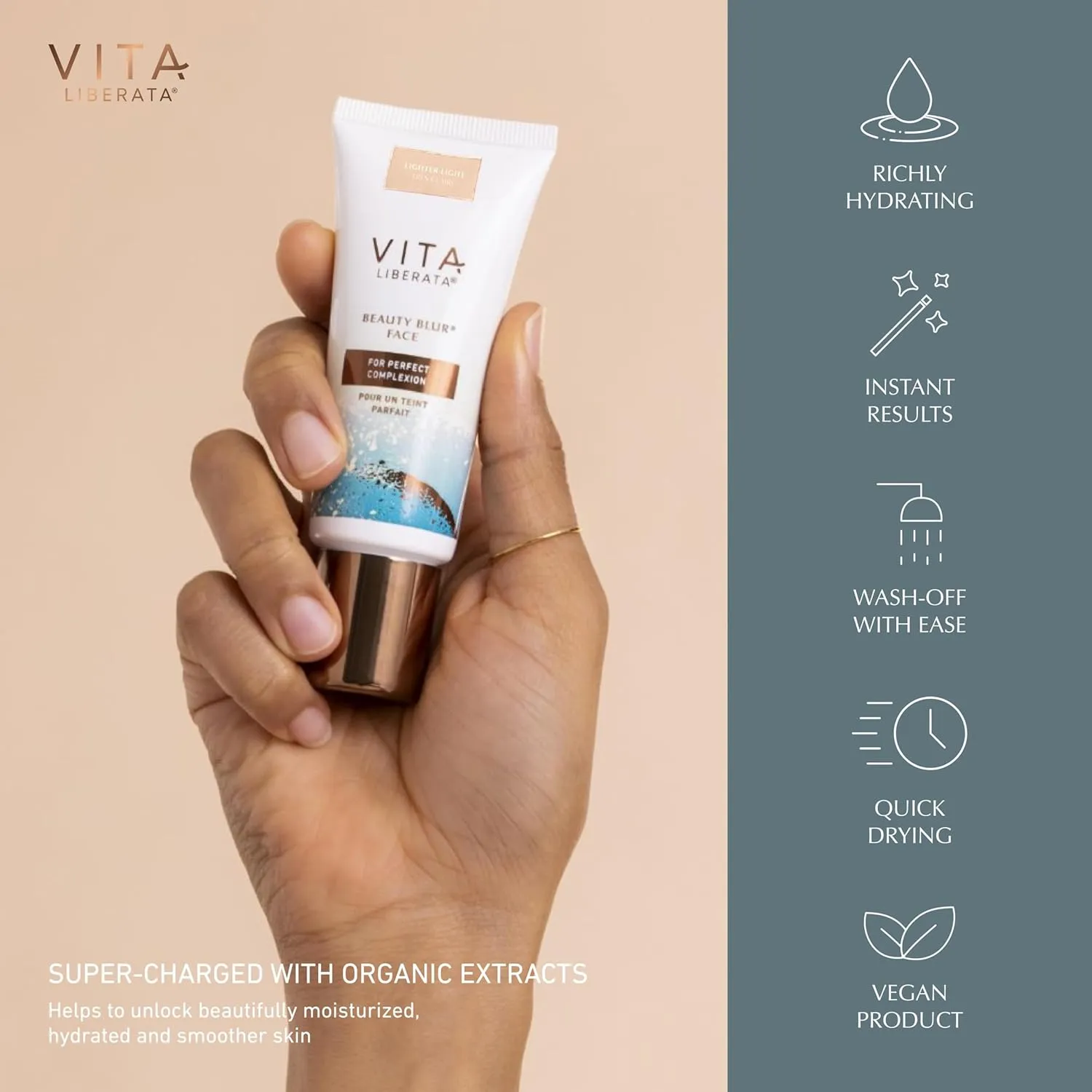 Vita Liberata Beauty Blur Face, CC Cream, Flawless Complexion, Radiant Glow, Evens Skin Tone, Full Coverage Foundation, Hydrating & Customizable, New Packaging
