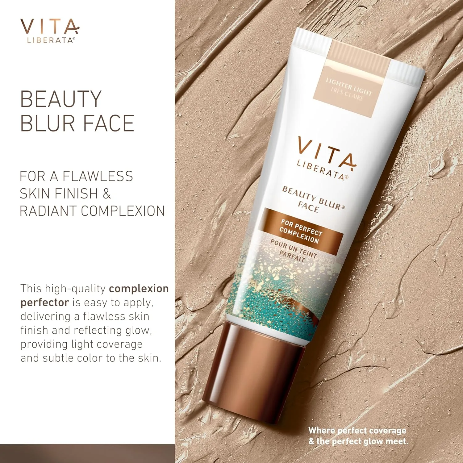 Vita Liberata Beauty Blur Face, CC Cream, Flawless Complexion, Radiant Glow, Evens Skin Tone, Full Coverage Foundation, Hydrating & Customizable, New Packaging