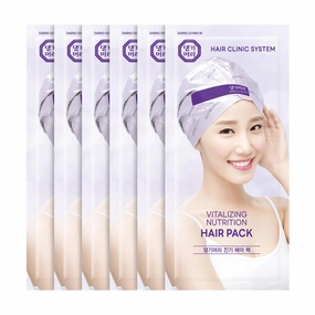 Vitalizing Nutrition Hair Pack - Korean Hair Treatment for Dry Damaged Frizzy Hair - Herbal Deep Conditioner with Ginseng - K-Beauty Hair Mask 6 Pack (35g / 1.23 fl. oz)