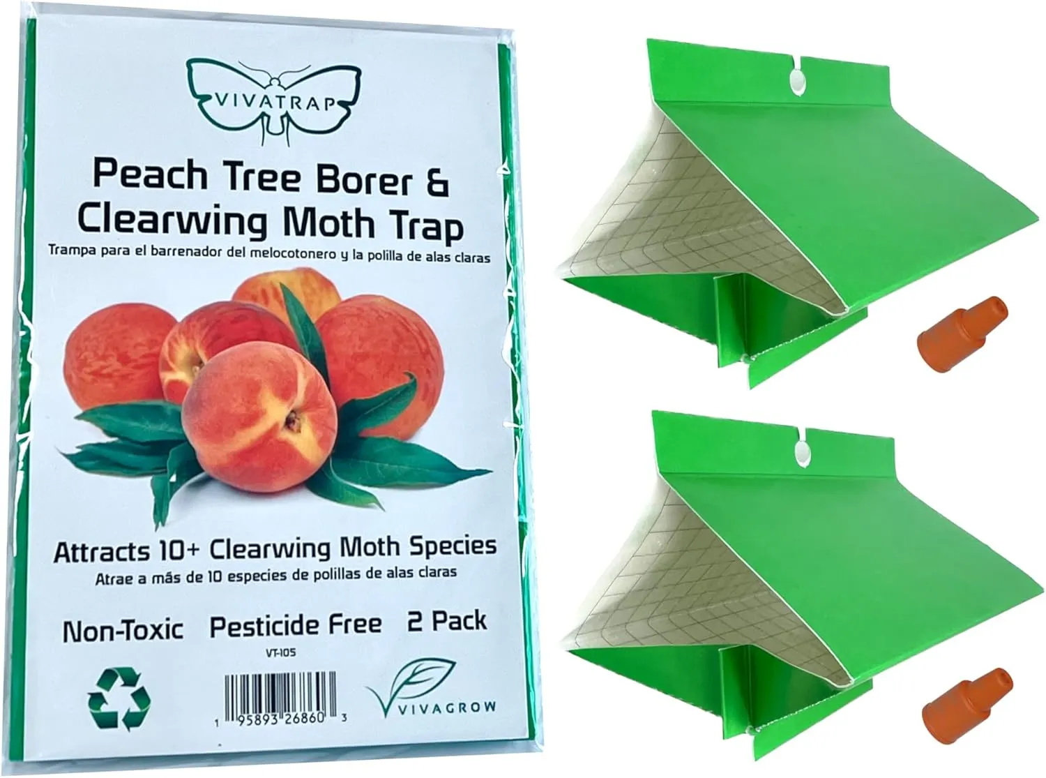 VivaTrap VT-105 Peach Tree Borer   Clearwing Moth Trap & Lure (2 Pack, 8 Week)