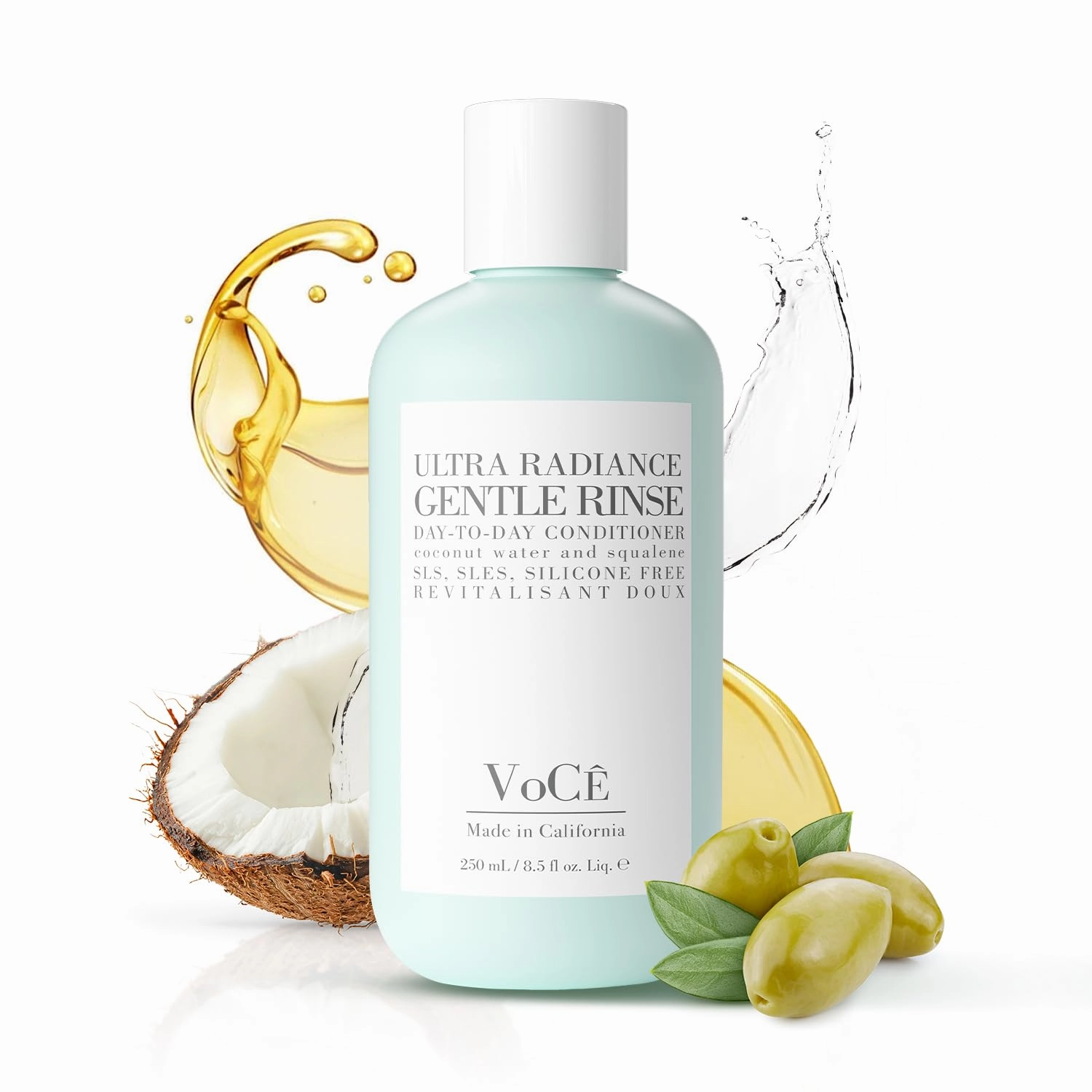 VoCÊ Haircare Gentle Rinse Vegan & Cruelty-Free Conditioner| Clean Haircare, Color Safe, Paraben and Sulfate Free, Ultra Radiance, Hydrating, Shine Enhancing (8.5 oz | 250 ml)