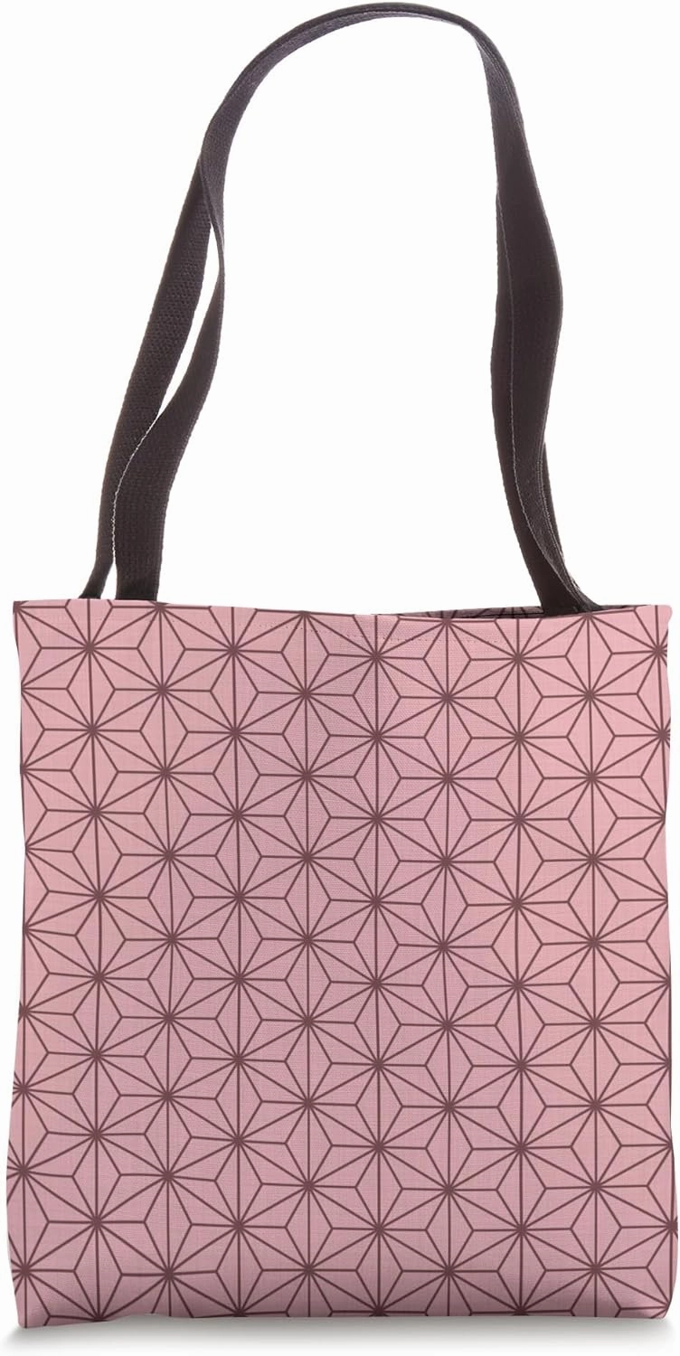 Wagara Traditional Japanese pattern design - ASANOHA Pink Tote Bag