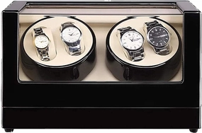 Watch Winders 4 0 Wooden Automatic Watch Winder?Storage Box Transparent Cover Wrist Mechanical Watch Winding Box Double Head Motor Shaker Case