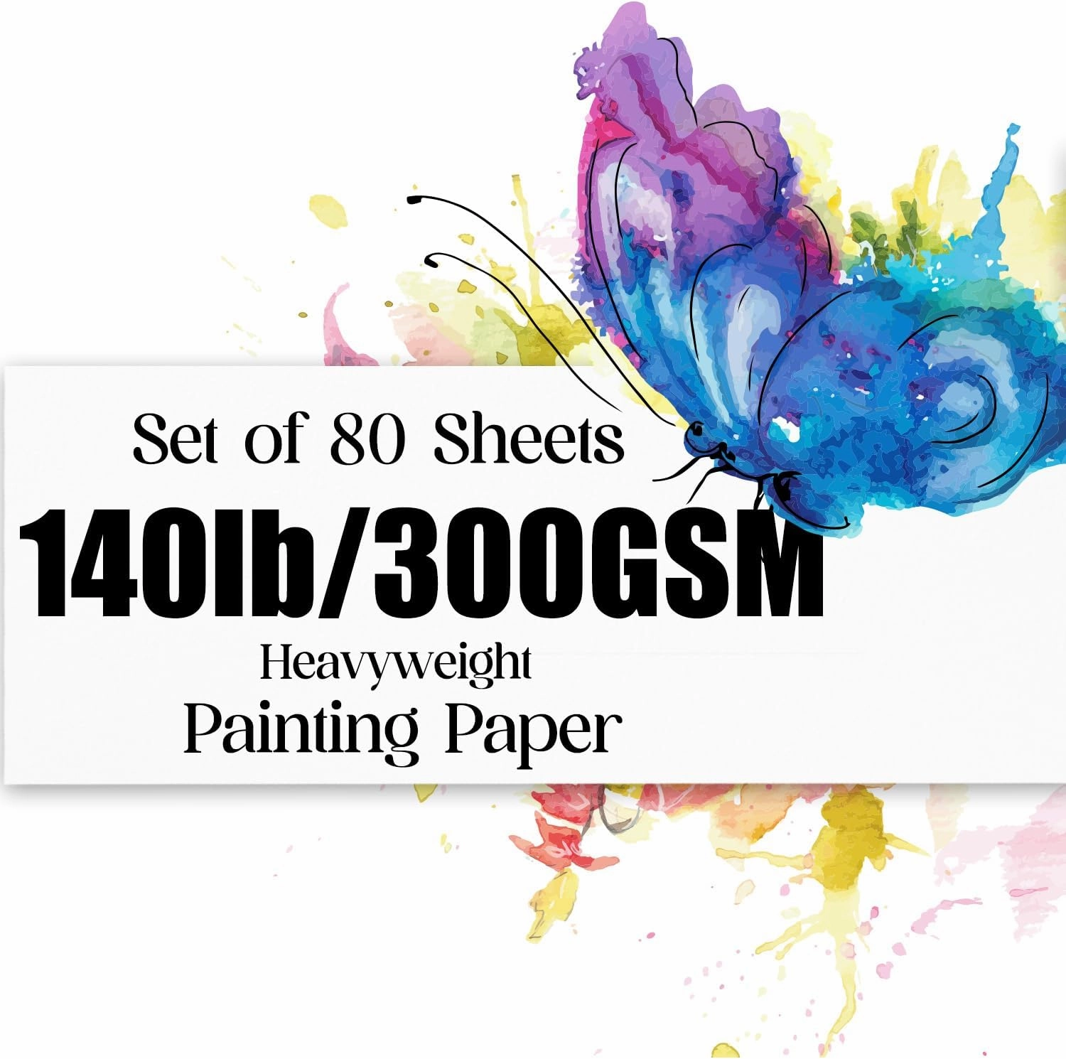 Watercolor Paper 8.5x11 inches 80 Sheets,Heavyweight Artist Paper 140lb/300GSM Cold Press Natural Cotton Paper for Students Artists Watercolor Drawing