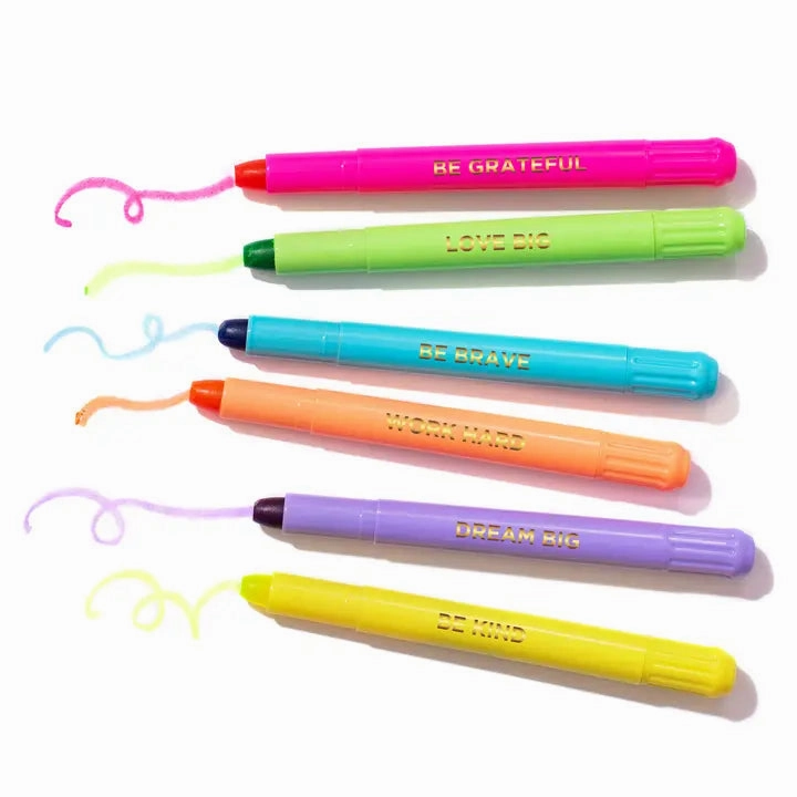 Wax Highlighter Set - Motivational - 6 Piece Set