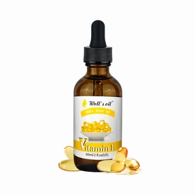 Well's Oil 100% Pure Vitamin E Oil - Moisturizing, Rejuvenating & Protecting | Antioxidant Boost | All Natural | For Skin and Hair Care (2 Fl Oz / 60 ml)