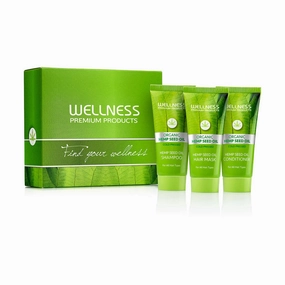 Wellness Premium Products Top 3 Sampler & Gift Box - Travel Size, Organic, Hemp Seed Oil Shampoo, Conditioner, & Treatment Mask for Strong, Healthy Hair - 3 x 1.7oz