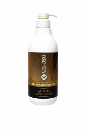 Wellness Premium Products Wellplex Hemp Infused Rejuvenating Conditioner | Deep Repair & Hydration for Damaged, Color-Treated Hair | Organic Formula with Hyaluronic Acid & Fiberplex | Vegan 1 Liter