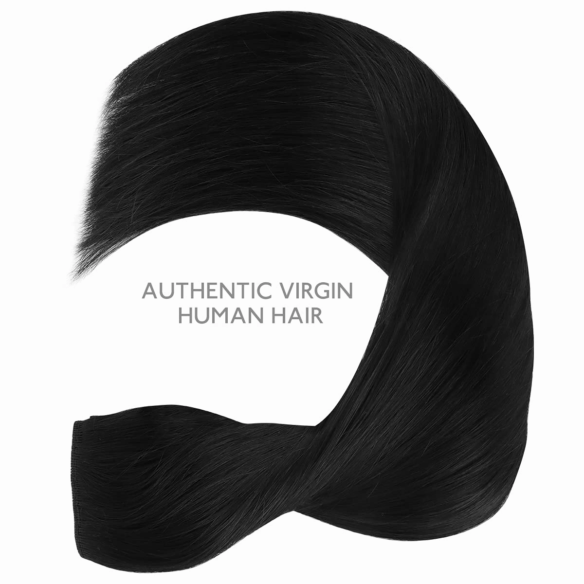 WENNALIFE Wire Hair Extensions (Increase 50% Lifespan) Real Human Hair 16 inch 95g Jet Black Remy Hair Extensions Invisible Transparent Wire Fish Line Straight Real