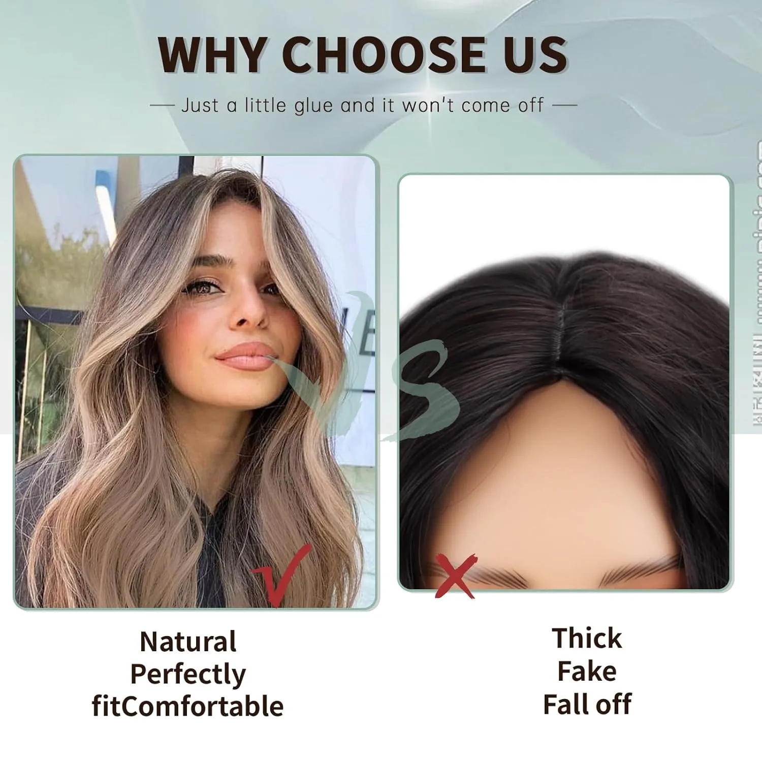 WERD Long Dirty Blonde Wig for Women Ombre Wavy Blonde Wigs Synthetic 26 Inch Middle Part Curly Blonde Wig for Cosplay Party Use