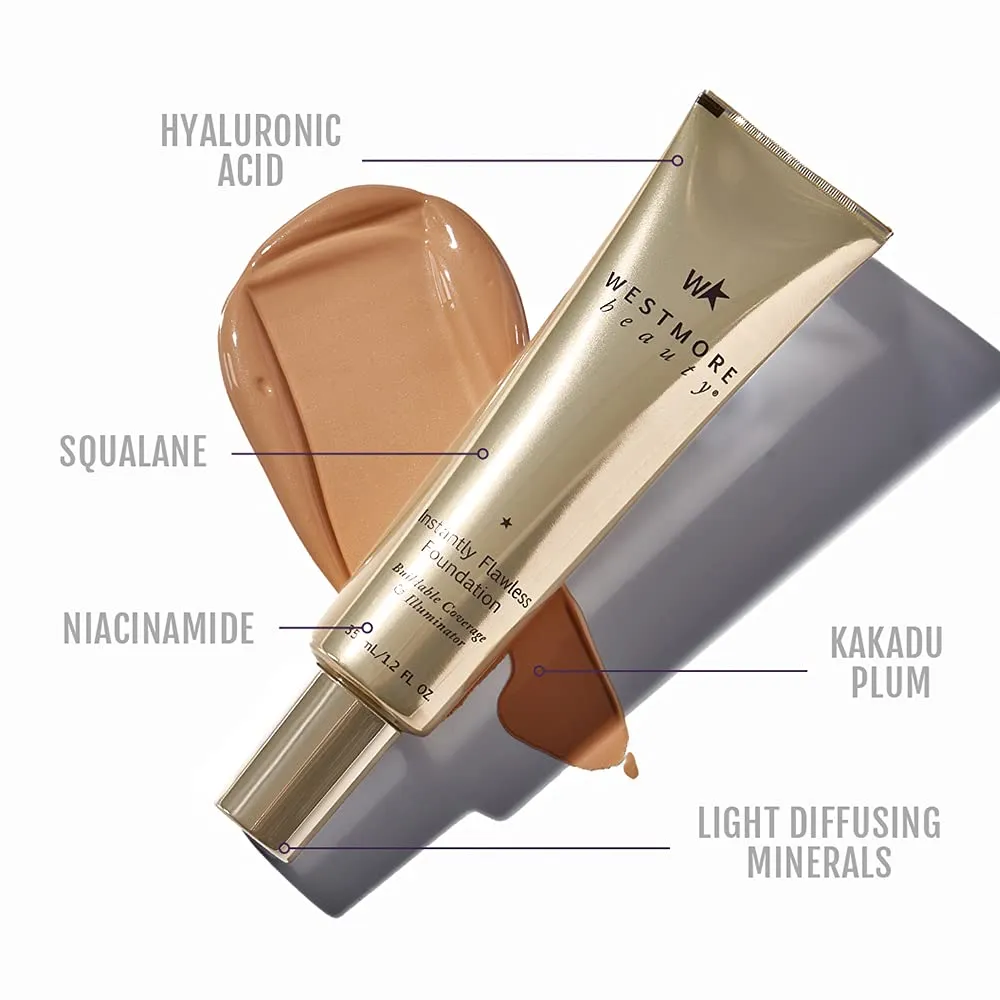 Westmore Beauty Instantly Flawless Foundation - Deep 1.2 oz - Foundation Full Coverage, Makeup Foundation, Liquid Foundation, Best Foundation, Light Foundation Foundation Makeup Full Coverage