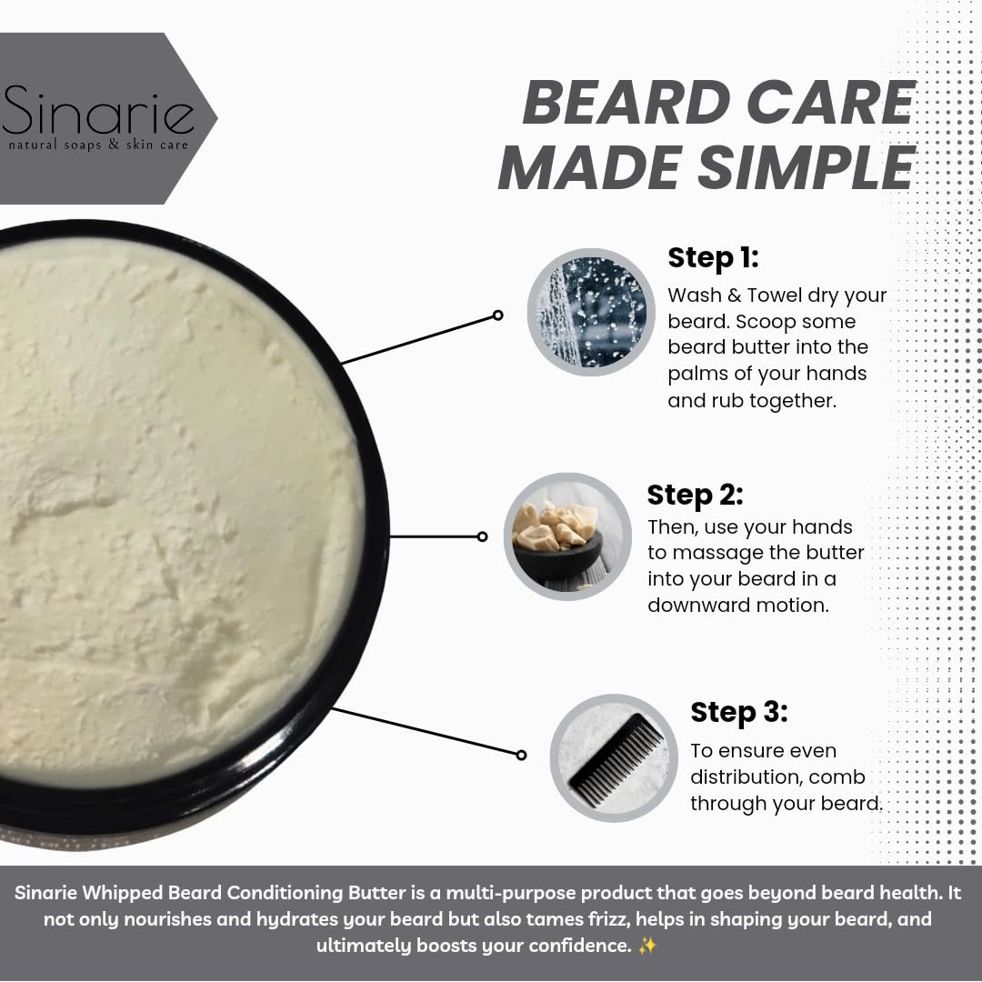 Whipped Beard Butter for Men - Hydrating Nourishing Repair for Hair, 4 oz., 1 count - Beard Conditioner, Beard Butter, Beard Oils, Beard Balm