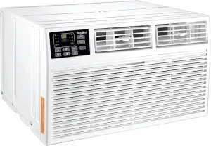 Whirlpool 12,000 BTU Through the Wall Air Conditioner, 115V, Cools up to 550 Sq. Ft for Living Room, Bedroom, Kitchen, Apartment, with Dehumidifier, Remote Control, Digital Display, 24H Timer, White