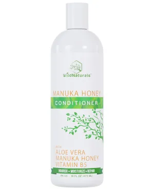 Wild Naturals Sulfate Free Conditioner : With Manuka Honey   Aloe Vera, For Hair Loss, Thinning Hair, and Itchy Dry Scalp. Anti Dandruff, Moisturizing, 98% Natural, 80% Organic Healing Plant-Based
