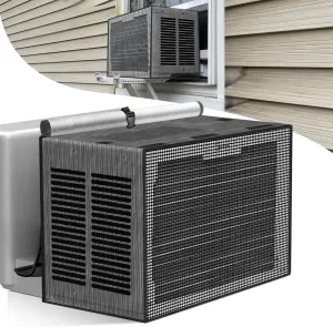 Window Air Conditioner Covers Outside: Mesh Cover for U-Shaped Air Conditioner 8000BTU-12000BTU, Anti-Leaf, Dustproof, Windproof, Waterproof, Outside Window AC Protection Cover, Black