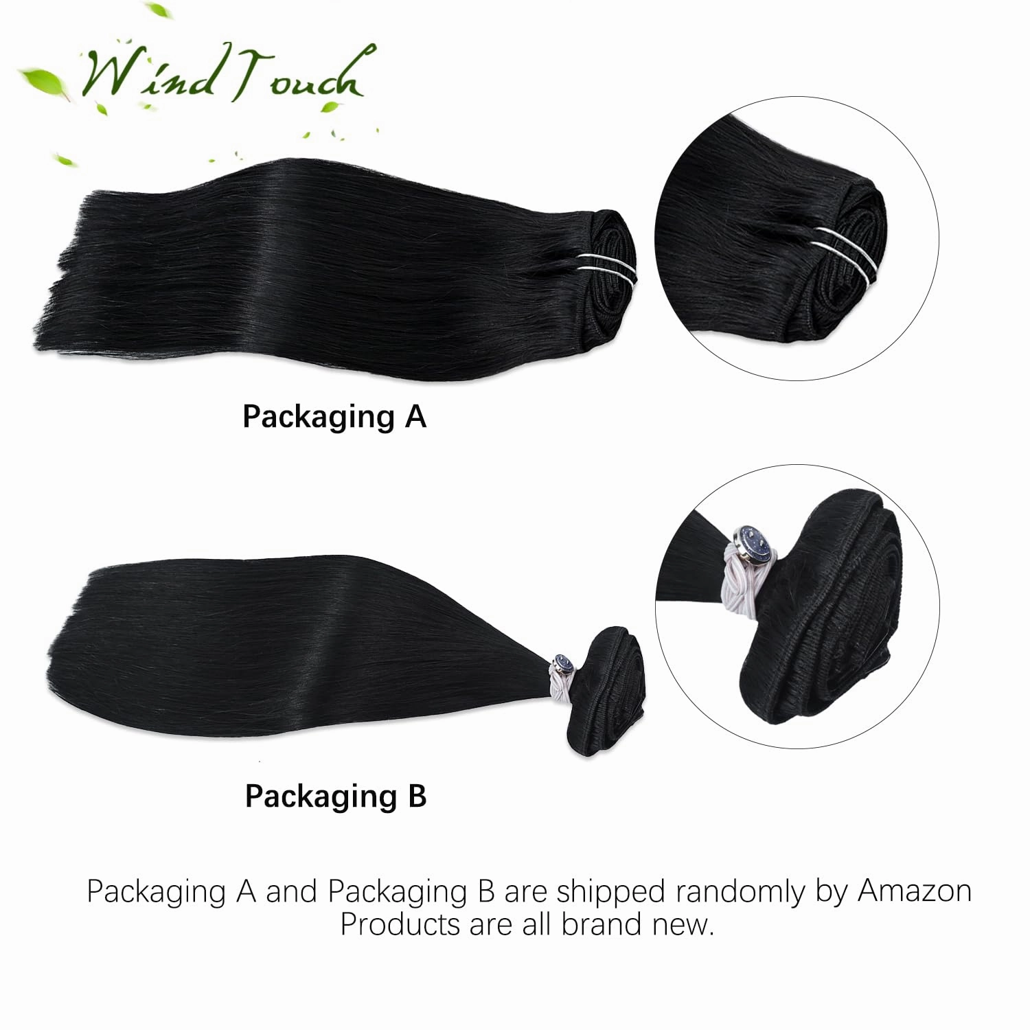 WindTouch Clip in Hair Extensions Real Human Hair Black Hair Extensions #1 Jet Black Soft Hair Extensions Clip Ins (120g 14Inch 7PCS) Straight Clip In Hair Extensions Black Women