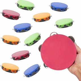 Windy City Novelties 12-Pack Neon Party Tambourines | 5 1/2" Musical Toys & Noisemakers for Kids & Adults | Perfect for Neon Parties, Events, & Celebrations