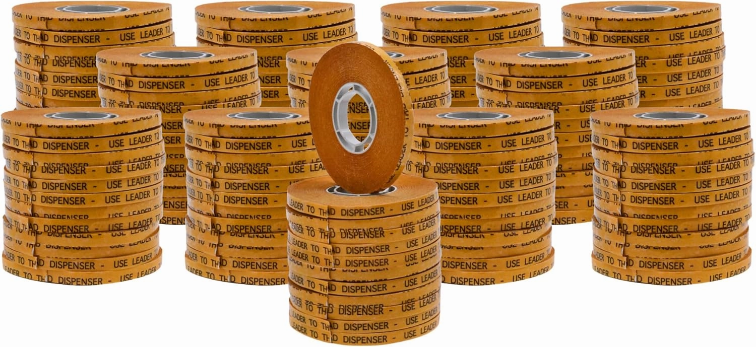 WOD RWATG20 General Purpose ATG Tape, 1/4 inch x 36 yds. (Set of 144 Rolls) Adhesive Transfer Tape Glider Refill Rolls Clear Adhesive on Gold Liner (Acid Free)
