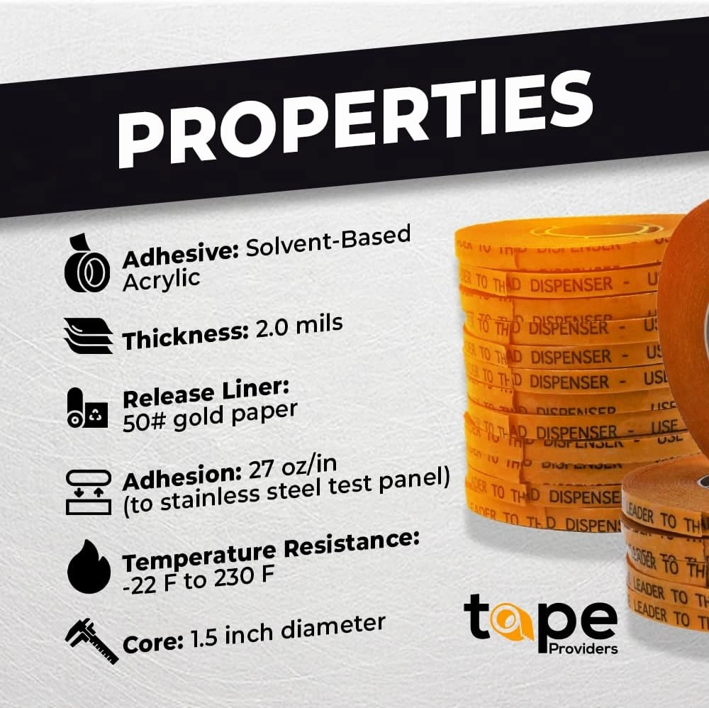 WOD RWATG20 General Purpose ATG Tape, 1/4 inch x 36 yds. (Set of 144 Rolls) Adhesive Transfer Tape Glider Refill Rolls Clear Adhesive on Gold Liner (Acid Free)