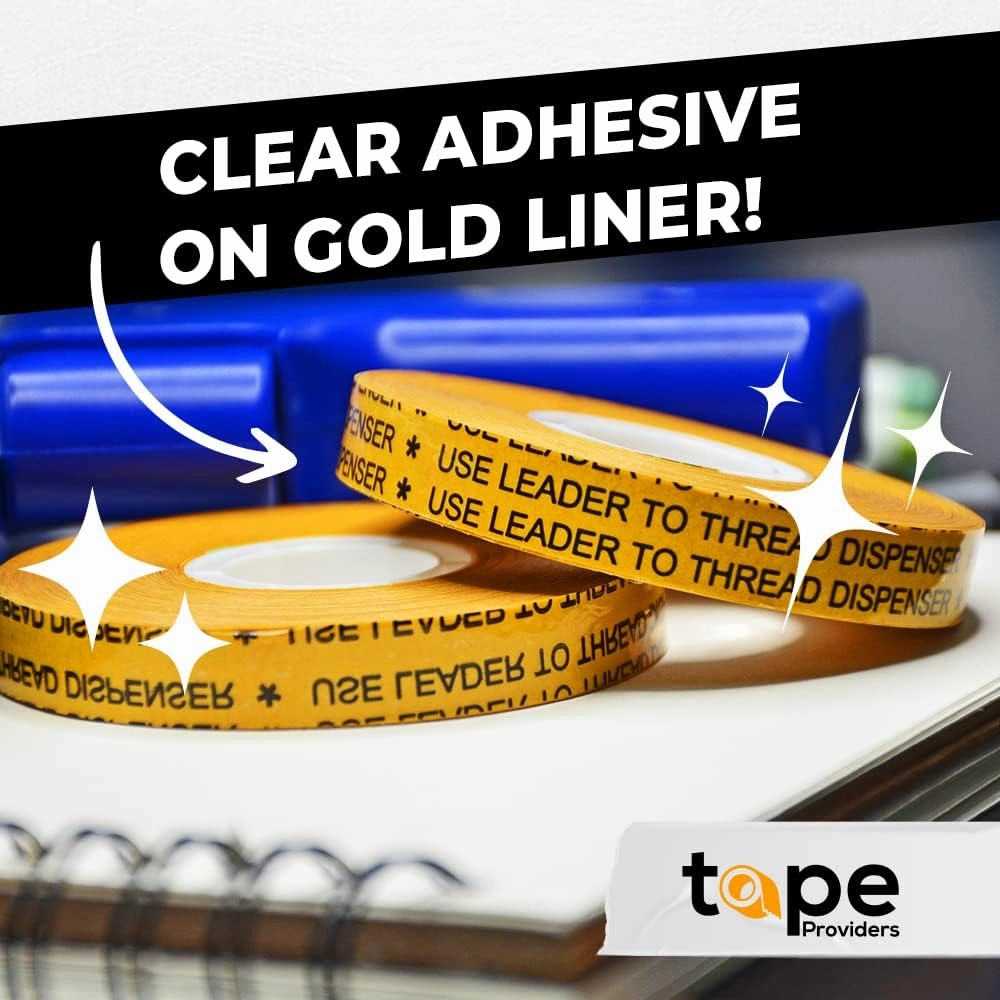 WOD RWATG20 General Purpose ATG Tape, 1/4 inch x 36 yds. (Set of 144 Rolls) Adhesive Transfer Tape Glider Refill Rolls Clear Adhesive on Gold Liner (Acid Free)